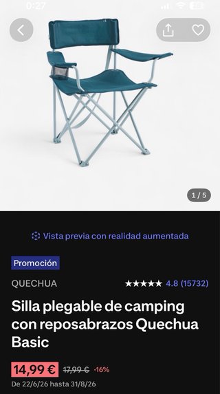 Mesa y 2 Sillas Plegables Camping Quechua