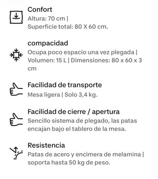 Mesa y 2 Sillas Plegables Camping Quechua