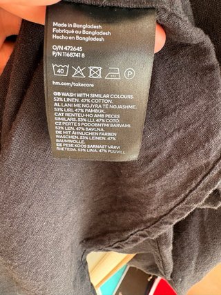 Camisa H&M Negra Manga Larga