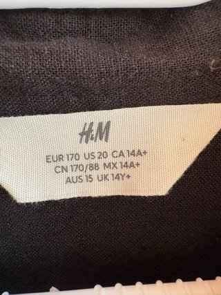 Camisa H&M Negra Manga Larga
