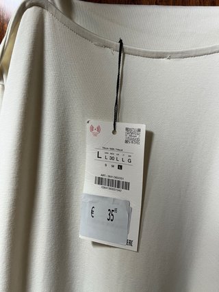 Vestido Zara Beige/Blanco
