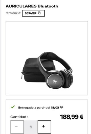 Pack 2 Auriculares Peugeot Bluetooth Negros
