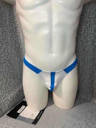 Calzoncillos Tanga Blanco y Azul