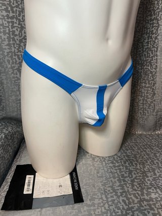 Calzoncillos Tanga Blanco y Azul