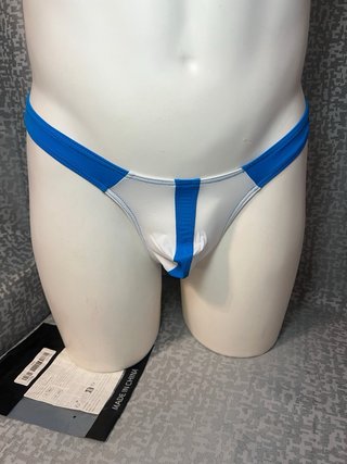 Calzoncillos Tanga Blanco y Azul