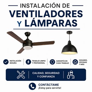 Electricista-Instalador de Ventiladores y Lámparas