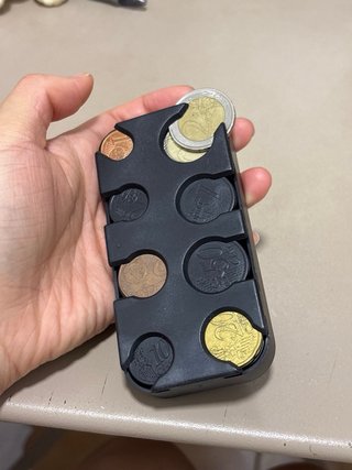 Organizador de monedas con compartimentos