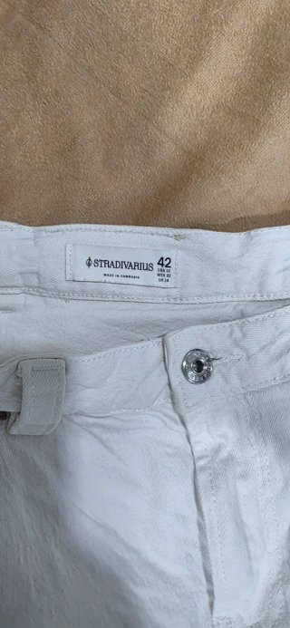 Falda pantalón Stradivarius blanca D62