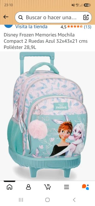 Mochila Frozen con ruedas y accesorios