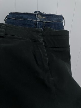 Lote 2 faldas vaquera/negra elásticas T42