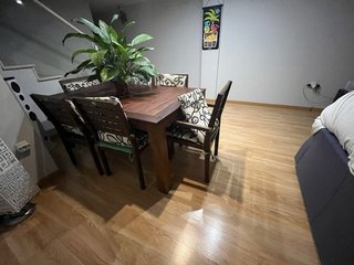 Conjunto Mesa Teca + 6 Sillas