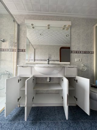 Mueble baño, lavabo, espejo, bidet y vater