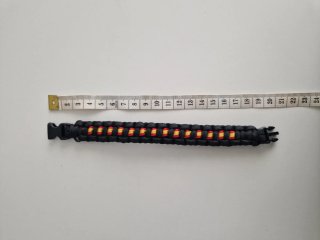 Pulsera Paracord España Negra 17 cm