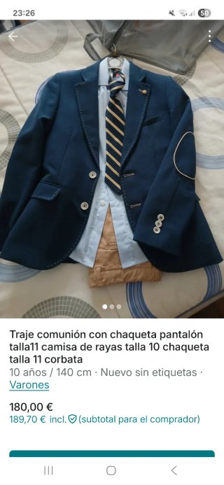 Traje comunión chaqueta y pantalón Venta enpersona