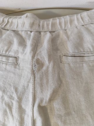 Pantalones Zara Lino Beige y gris T.36