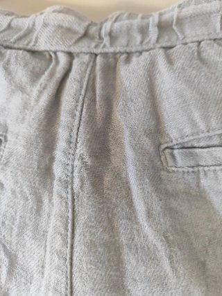 Pantalones Zara Lino Beige y gris T.36