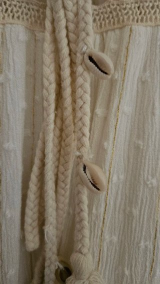 Vestido Veraniego Beige/Blanco Talla Única