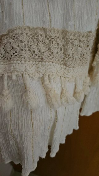 Vestido Veraniego Beige/Blanco Talla Única