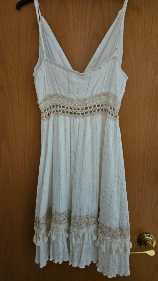Vestido Veraniego Beige/Blanco Talla Única