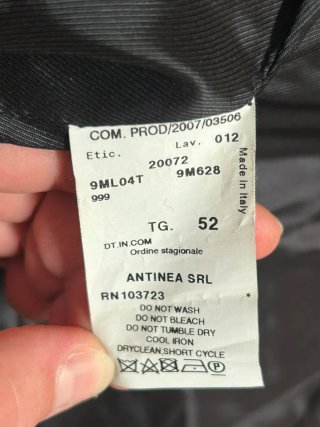 Abrigo Armani cuello de solapa texturizado t.52