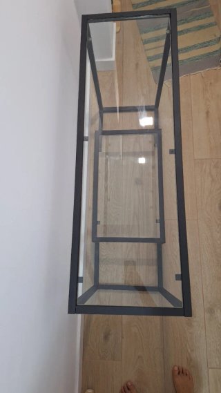 Mobile nero in metallo e vetro