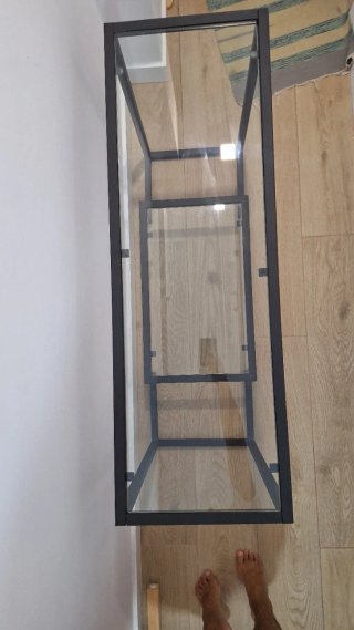 Mobile nero in metallo e vetro