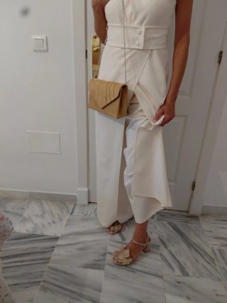 Vestido-mono blanco boda civil