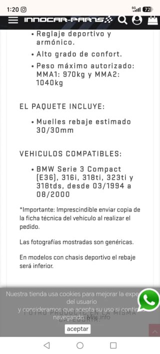 Muelles nuevos Eibach Pro Kit E36 Compact
