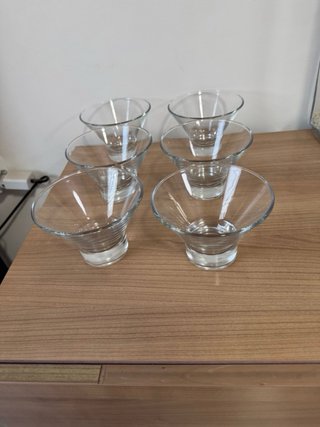 Juego 6 copas cristal postre/helado