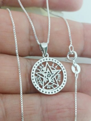 Cadena 40cm Tetragrámaton Plata 925 .