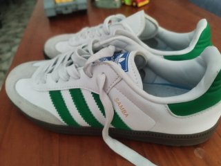 Zapatillas Adidas Samba Mujer Blancas y Verdes