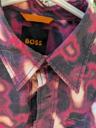 Camisa BOSS manga larga estampado abstracto XL
