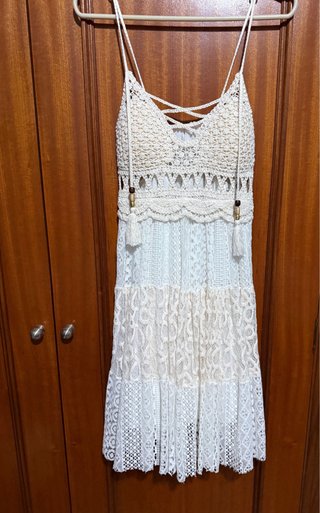 Vestido encaje crochet boho sin estrenar