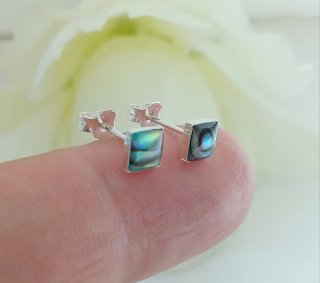 Pendientes Concha de Avalón Plata 5x5mm