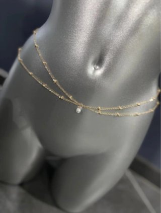 Cadena para el cuerpo dorada veraniego