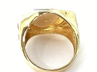 sello oro 18k con piedra con circonita t. 21 (19,42 mm)