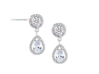 pendientes oro 18k con piedra con circonita
