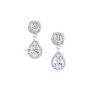 pendientes oro 18k con piedra con circonita