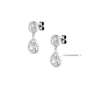 pendientes oro 18k con piedra con circonita