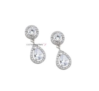 pendientes oro 18k con piedra con circonita