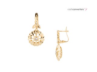 pendientes oro 18k con piedra con circonita