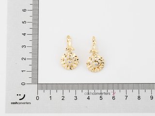 pendientes oro 18k con piedra con circonita