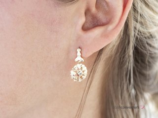 pendientes oro 18k con piedra con circonita