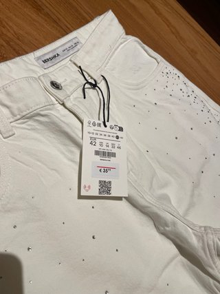 Calças Bershka Straight Wide com Strass Brillos