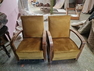 2 Sofás Vintage Terciopelo Madera
