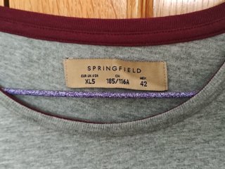 Camiseta Springfield Gris Talla XL