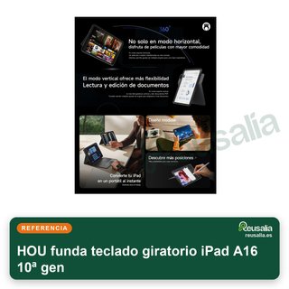 HOU custodia con tastiera girevole per iPad A16 10ª gen