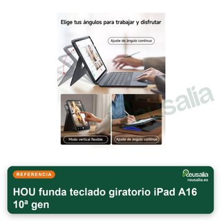 HOU custodia con tastiera girevole per iPad A16 10ª gen
