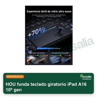 HOU custodia con tastiera girevole per iPad A16 10ª gen