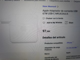 Cargador Original Apple MacBook USB 67W